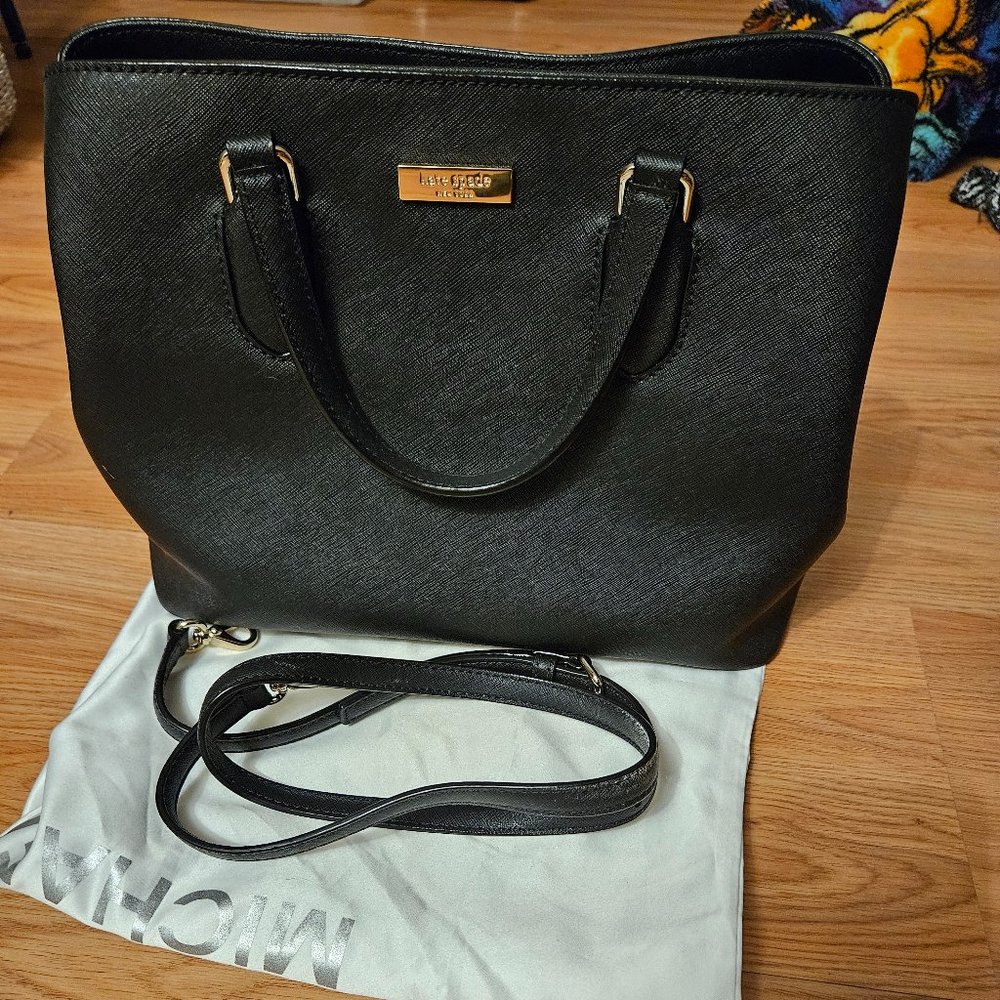 Kate Spade Laurel Way Evangelie Leather Satchel Black